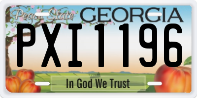 GA license plate PXI1196