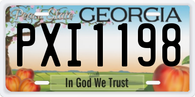 GA license plate PXI1198