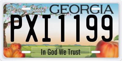 GA license plate PXI1199