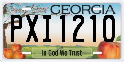 GA license plate PXI1210