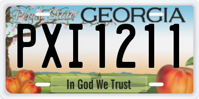 GA license plate PXI1211