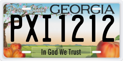 GA license plate PXI1212