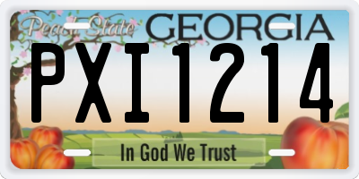 GA license plate PXI1214