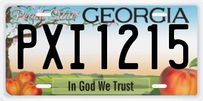 GA license plate PXI1215