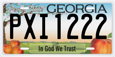 GA license plate PXI1222