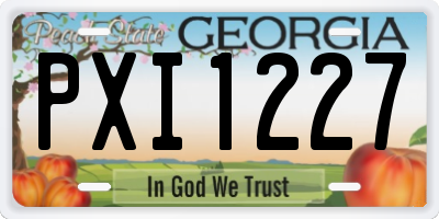 GA license plate PXI1227