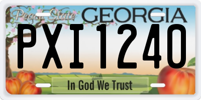 GA license plate PXI1240