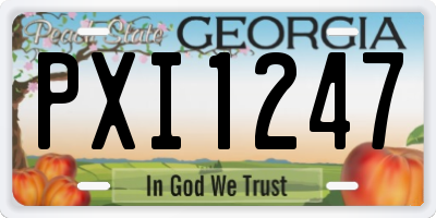 GA license plate PXI1247
