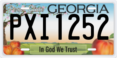 GA license plate PXI1252