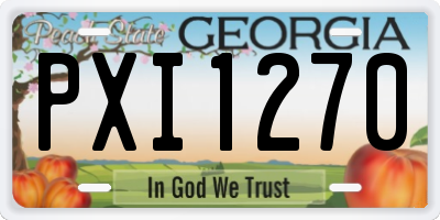 GA license plate PXI1270