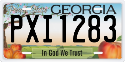 GA license plate PXI1283