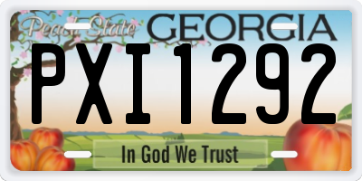 GA license plate PXI1292