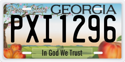 GA license plate PXI1296