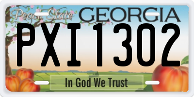 GA license plate PXI1302
