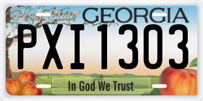 GA license plate PXI1303