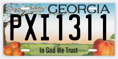 GA license plate PXI1311