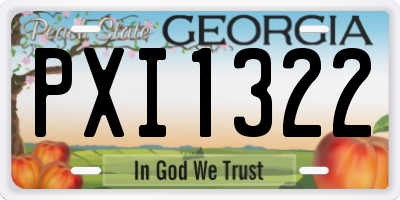 GA license plate PXI1322
