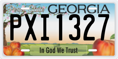 GA license plate PXI1327