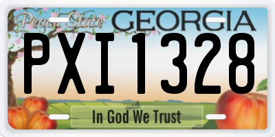 GA license plate PXI1328