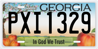 GA license plate PXI1329