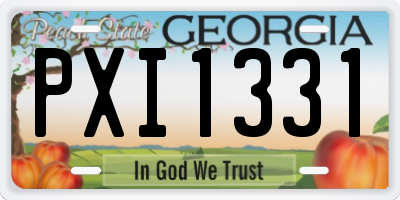 GA license plate PXI1331
