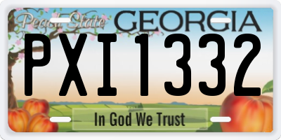 GA license plate PXI1332