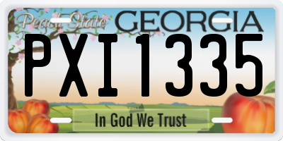 GA license plate PXI1335