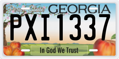 GA license plate PXI1337
