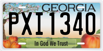 GA license plate PXI1340