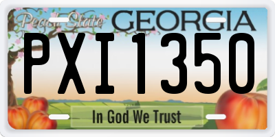 GA license plate PXI1350