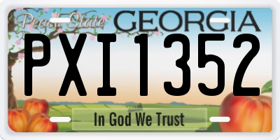 GA license plate PXI1352