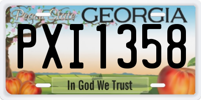 GA license plate PXI1358