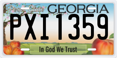 GA license plate PXI1359