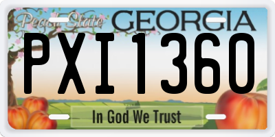GA license plate PXI1360