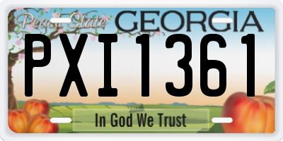 GA license plate PXI1361