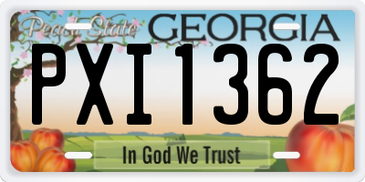 GA license plate PXI1362