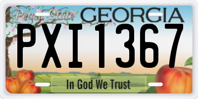 GA license plate PXI1367