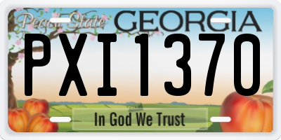 GA license plate PXI1370