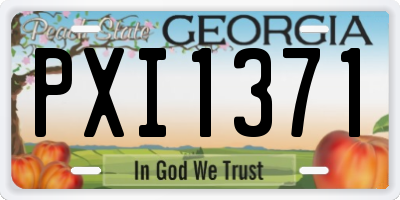 GA license plate PXI1371