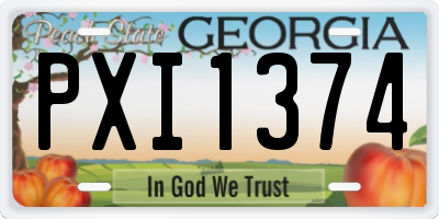 GA license plate PXI1374