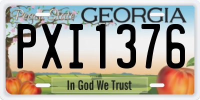 GA license plate PXI1376