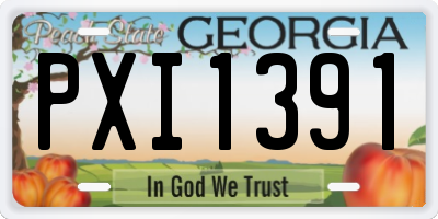GA license plate PXI1391