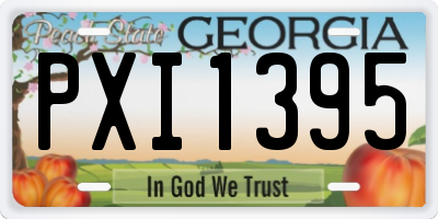 GA license plate PXI1395