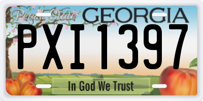 GA license plate PXI1397