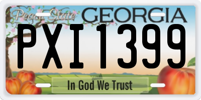 GA license plate PXI1399