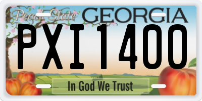 GA license plate PXI1400