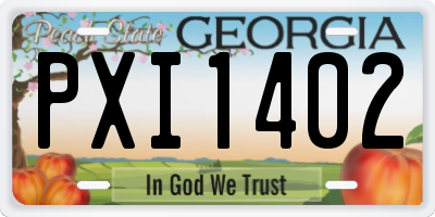 GA license plate PXI1402