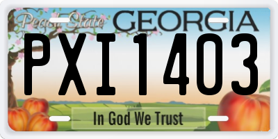 GA license plate PXI1403