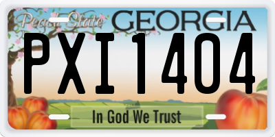 GA license plate PXI1404