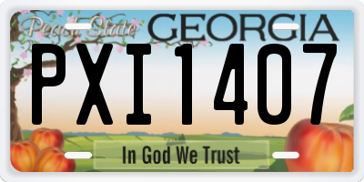 GA license plate PXI1407